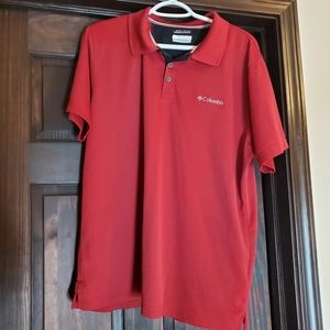 Columbia L Red Polo Omni-Wick